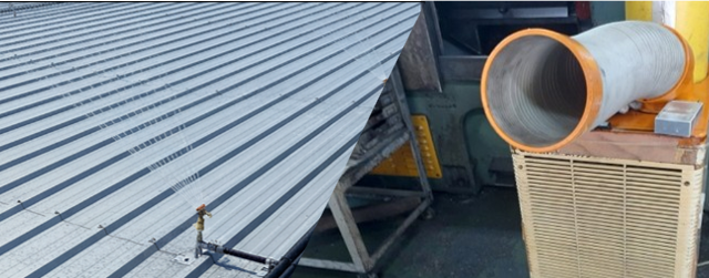 スポットクーラーと散水設備